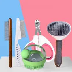 Dog Grooming Tools - Comprehensive Dog Brush Set for Flea Removal, Tangle Release, and Hair Care