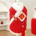 Winter New Year Traditional Chinese Style Embroidered Red Envelope Pet Clothing for Dogs and Cats - Tang suit with Felt Pads